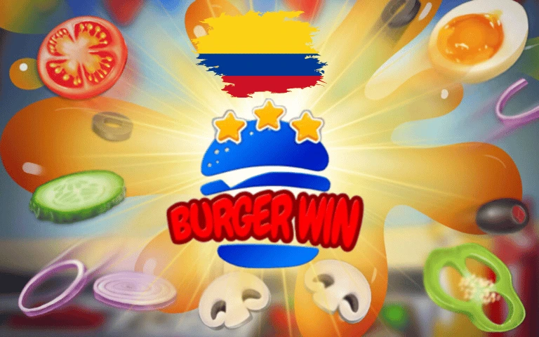 Burger Win juego con bandera de Colombia